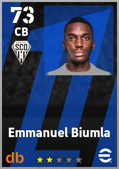 Emmanuel Biumla — CB, OVR 73, MAX 73