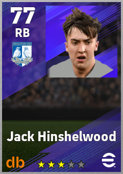 Jack Hinshelwood — RB, OVR 77, MAX 77