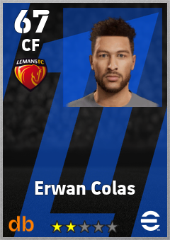 Erwan Colas — CF, OVR 67, MAX 67