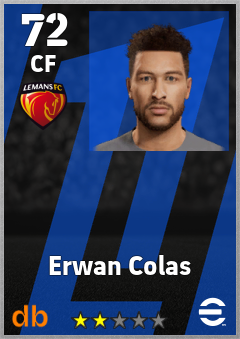 Erwan Colas — CF, OVR 72, MAX 72