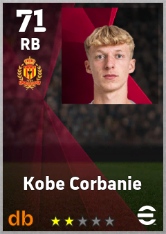 Kobe Corbanie — RB, OVR 71, MAX 71