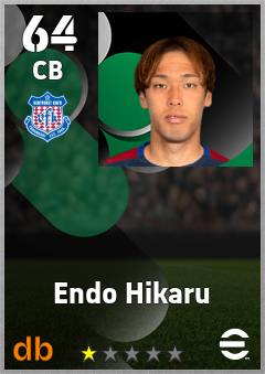 Endo Hikaru — CB, OVR 64, MAX 64