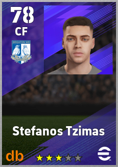 Stefanos Tzimas — CF, OVR 78, MAX 78