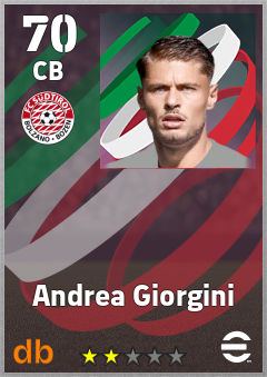 Andrea Giorgini — CB, OVR 70, MAX 70
