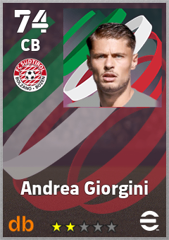 Andrea Giorgini — CB, OVR 74, MAX 74