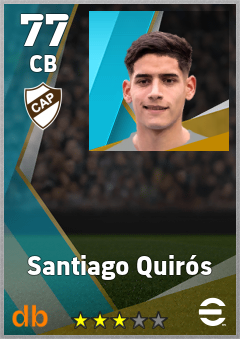 Santiago Quirós — CB, OVR 77, MAX 77
