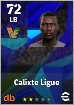 Calixte Ligue — LB, OVR 72, MAX 72