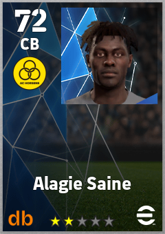 Alagie Saine — CB, OVR 72, MAX 72