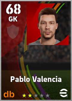 Pablo Valencia — GK, OVR 68, MAX 68