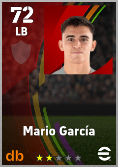 Mario García — LB, OVR 72, MAX 72