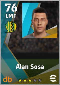 Alan Sosa — LMF, OVR 76, MAX 76