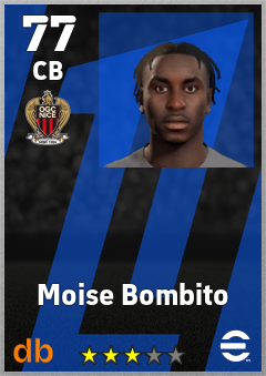 Moise Bombito — CB, OVR 77, MAX 77