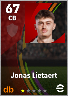 Jonas Lietaert — CB, OVR 67, MAX 67