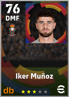 Iker Muñoz — DMF, OVR 76, MAX 76