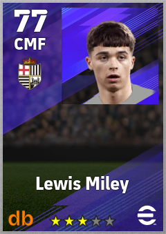 Lewis Miley — CMF, OVR 77, MAX 77