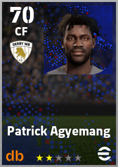 Patrick Agyemang — CF, OVR 70, MAX 70