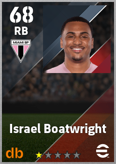 Israel Boatwright — RB, OVR 68, MAX 68
