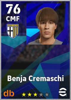 Benja Cremaschi — CMF, OVR 76, MAX 76