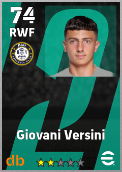 Giovani Versini — RWF, OVR 74, MAX 74