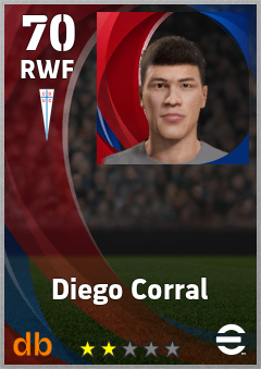 Diego Corral — RWF, OVR 70, MAX 70