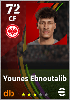 Younes Ebnoutalib — CF, OVR 72, MAX 72