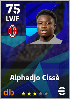 Alphadjo Cissè — LWF, OVR 75, MAX 75