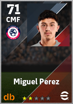 Miguel Perez — CMF, OVR 71, MAX 71