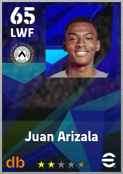 Juan Arizala — LWF, OVR 65, MAX 65