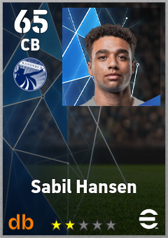 Sabil Hansen — CB, OVR 65, MAX 65