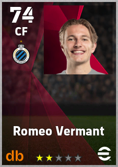 Romeo Vermant — CF, OVR 74, MAX 74