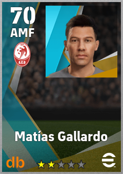 Matías Gallardo — AMF, OVR 70, MAX 70