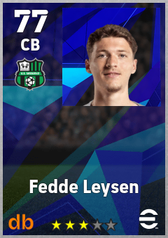 Fedde Leysen — CB, OVR 77, MAX 77