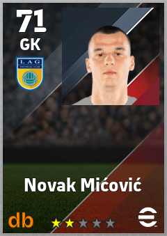 Novak Mićović — GK, OVR 71, MAX 71