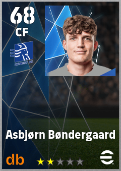 Asbjørn Bøndergaard — CF, OVR 68, MAX 68