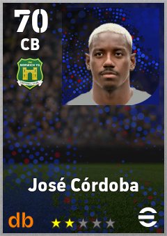 José Córdoba — CB, OVR 70, MAX 70