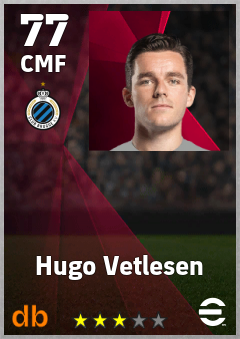 Hugo Vetlesen — CMF, OVR 77, MAX 77