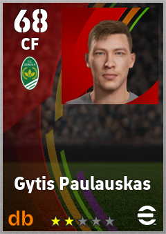 Gytis Paulauskas — CF, OVR 68, MAX 68