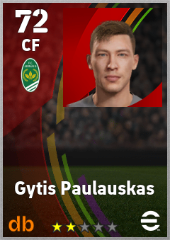 Gytis Paulauskas — CF, OVR 72, MAX 72