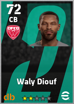 Waly Diouf — CB, OVR 72, MAX 72