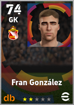 Fran González — GK, OVR 74, MAX 74