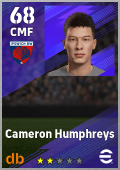 Cameron Humphreys — CMF, OVR 68, MAX 68