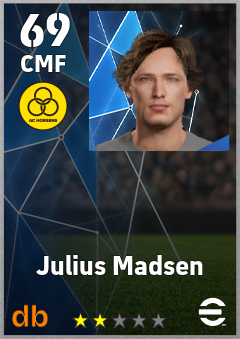 Julius Madsen — CMF, OVR 69, MAX 69