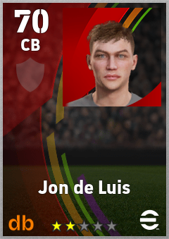 Jon de Luis — CB, OVR 70, MAX 70