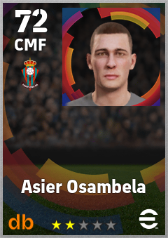 Asier Osambela — CMF, OVR 72, MAX 72