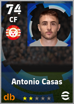 Antonio Casas — CF, OVR 74, MAX 74