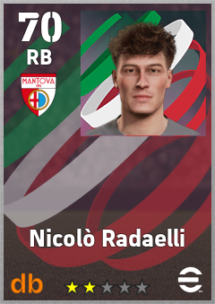 Nicolò Radaelli — RB, OVR 70, MAX 70