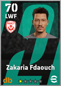 Zakaria Fdaouch — LWF, OVR 70, MAX 70