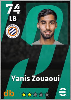 Yanis Zouaoui — LB, OVR 74, MAX 74