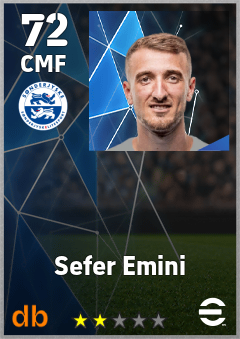 Sefer Emini — CMF, OVR 72, MAX 72