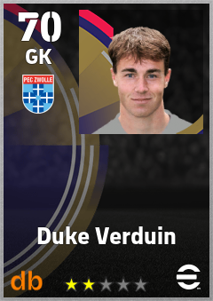 Duke Verduin — GK, OVR 70, MAX 70